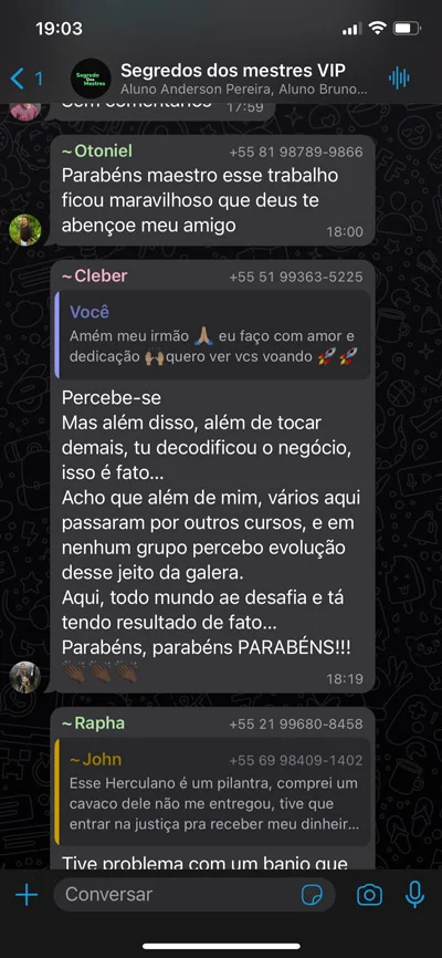 Mensagem de aluno 5